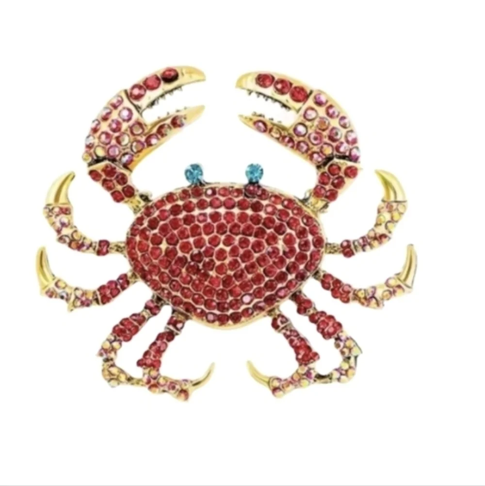 Crab Chic Statement Brooch Sweater Jacket Bag Hat Scarf Pin | NWOT